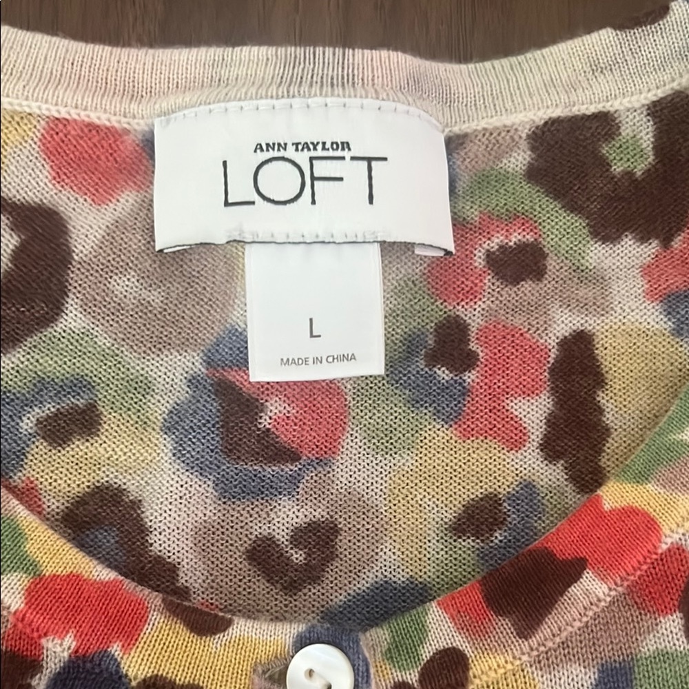 LOFT Floral Cardigan Sweater - Picture 2 of 4